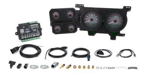 Dakota Digital VHX Series Direct-Fit Analog Gauge Systems VHX-73C-PU-C-R Kit, Direct Fit, VHX, Analog, Carbon fiber Face, White/Red Illuminated Numbers, White/Red Illuminated Pointer, Chevy, GMC, Kit thumbnail 3