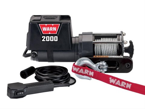 2,000 lbs. Warn 2000 DC Winch 92000 Winch, Electric, 12 V, lb., Hawse Fairlead, 35 ft. Line,12 ft. Wired Remote, Each thumbnail 1