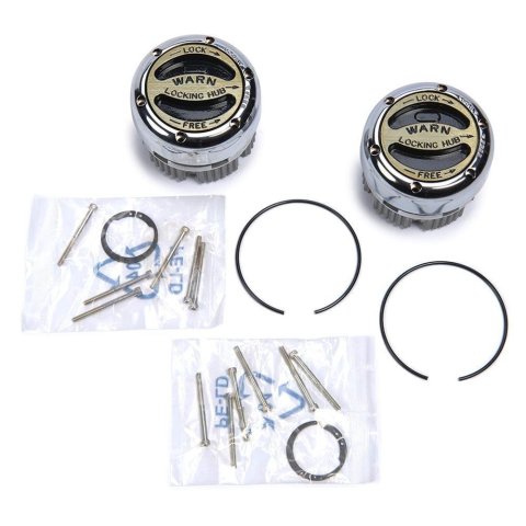 Warn Premium Manual Hubs 20990 Locking Hubs, Manual, Premium, Aluminum, Chrome, Black Dial, Chevy, Dodge, Ford, International, Jeep, Dana 44, Pair thumbnail 3