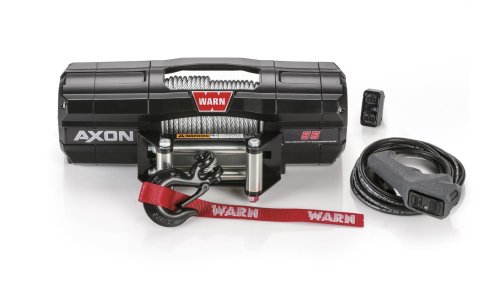 5,500 lbs. Warn Axon 55 Winch 101155 Winch, 55, Electric, 12 V, lbs., Roller Fairlead, 50 ft. Length Steel Cable, Handlebar Switch, 10 ft. Corded Remote, Each