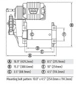 10,000 lbs. Warn M8274 Winch 106175 Winch, Electric, 12 V, lb., Roller Fairlead, 125 ft. Synthetic Line, 12 ft. Wired Remote, Each thumbnail 3