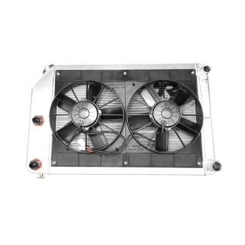 PWR North America OE Fit Radiator Modules for 1967-1969 CAMARO, FIREBIRD - 15-11013 Radiator, Fit, Cross Flow, Aluminum, Natural, Dual Spal Fans, 11 in. Diameter, Engine Oil Cooler, LS Engines, Chevrolet, Pontiac, Kit thumbnail 2