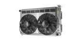 PWR North America OE Fit Radiator Modules for 1967-1969 CAMARO, FIREBIRD - 15-11021 Radiator, Fit, Cross Flow, Aluminum, Natural, Dual Spal Fans, 13 in. Diameter, Small Block, Transmission Cooler, Chevrolet, Pontiac, Kit thumbnail 2