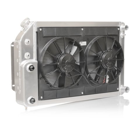 PWR North America Radiator Modules for 1967-1969 CAMARO, FIREBIRD - 15-11014 Radiator, Crossflow, Dual 11 in. Fans, Power Steering and Oil Coolers, Each thumbnail 1