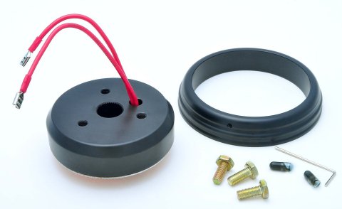 GT Performance Steering Wheel Installation Kits 20-6009 Kit, 3-Bolt Mount, Billet Aluminum, Black Anodized, Ford, Mercury, Kit thumbnail 2