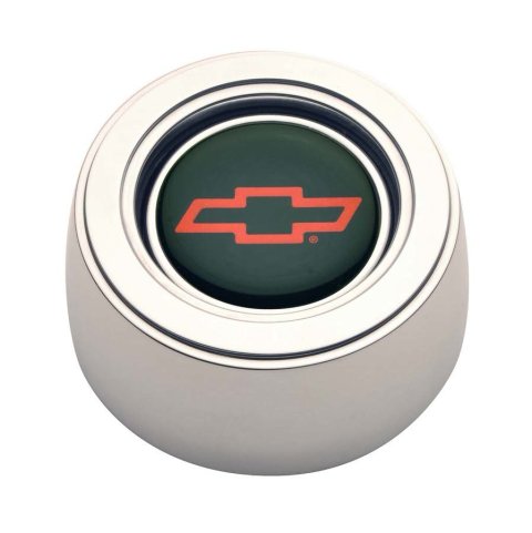 GT Performance GT-3 Hi-Rise Horn Buttons 11-1522 Button, Hi-Rise, Polished Billet Aluminum, Chevrolet Bowtie Colored Emblem, Performance, Each thumbnail 1