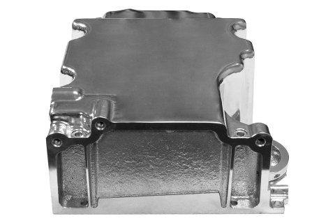 FiTech Plus LS Swap Oil Pans 130102 Pan, Engine Swap, Medium Profile, Cast Aluminum, Polished, 6.20 Quart Capacity, 3.62 in. Stroke Clearance, Chevy, LS, V8, Each