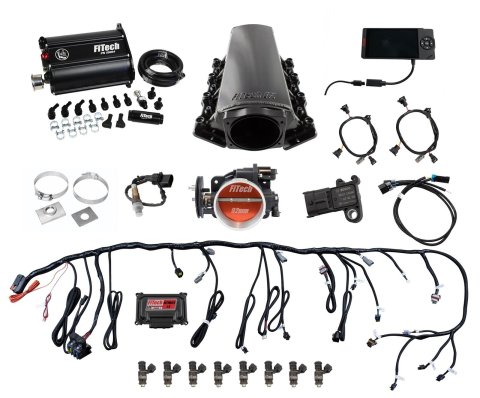 FiTech Ultimate LS EFI 500 HP Fuel Injection Systems with Force 75201 System, HP, Multiport, Cathedral Port, Fuel, Kit