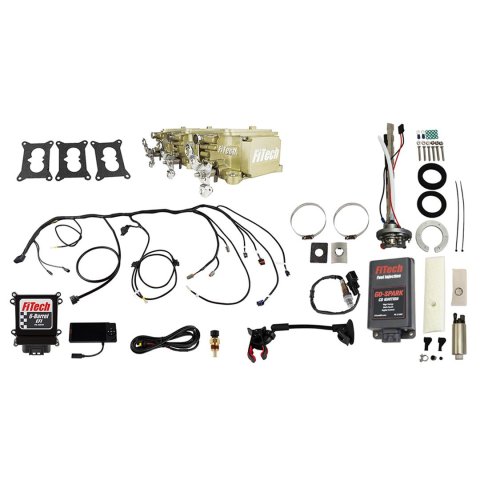 FiTech Go EFI 3x2 Tri-Power 600 HP System/Go Spark Fuel Injection Master Kits 96533 Tri Power Classic Gold System With Kit