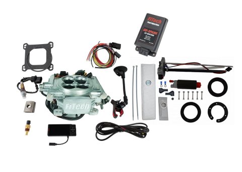 FiTech Go EFI 4 600 HP Self-Tuning Fuel Injection Systems with In-Tank Modules 93606 Systems, Power Adder Bright Aluminum System With In Tank Master Kit & Spark CDI Box