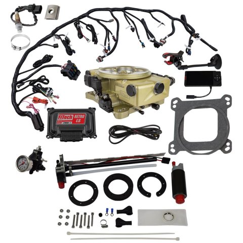 FiTech Retro LS TBI 650 HP System In-Tank Pump/Regulator Fuel Injection Master Kits 36271 Classic Gold EFI With Kit
