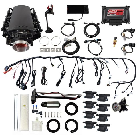 FiTech Ultimate LS 500 HP EFI Short Cathedral Intake Fuel Injection Master Kits 78401 System With Kit