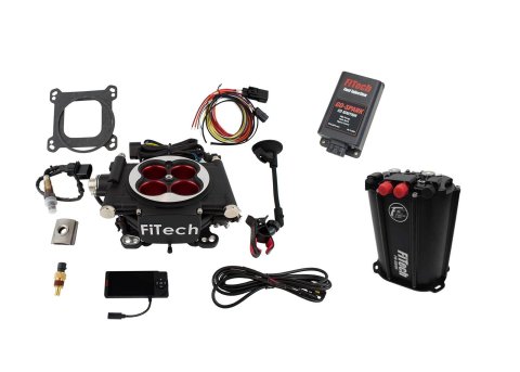 FiTech Go EFI 4 Power Adder 600 HP Self-Tuning Fuel Injection System with Force 93554 Systems, Matte Black With Mini Delivery Master Kit & Spark CDI Box