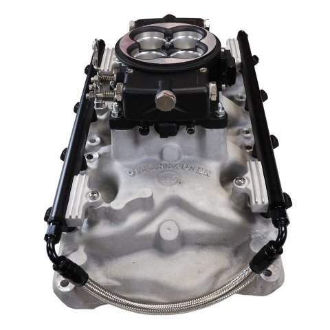 FiTech Ultra Port EFI SBF 351W Systems 30-18-515 Fuel Injection Systems, EFI, Offenhauser VPI, Intake Manifold, Black Throttle Body, ECM, Gasoline, E85, 500 HP, Ford, 351W, Kit