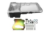 FiTech Plus LS Swap Oil Pans 130201 Pan, Engine Swap, Standard Profile, Cast Aluminum, Black, 6.00 Quart Capacity, 4.25 in. Stroke Clearance, Chevy, LS, V8, Each thumbnail 1