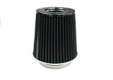 FiTech Cone Style Air Filters 41000 Filter Elements, 4.00 in. Flange, 6.00 in. Length, Dry, Chrome End Cap, LS 92mm Throttle Body, Black, Synthetic, Each thumbnail 1