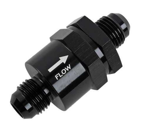 FiTech Go Fuel One Way Check Valves 55001 Valves, Fluid, Valves, Aluminum, Black, -6 AN Male AN, Each