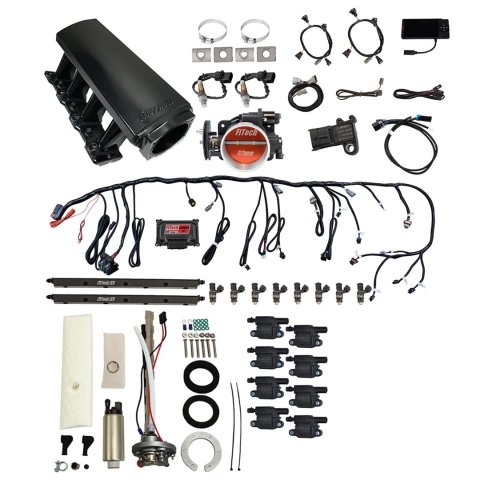 FiTech Ultimate LS 500 HP EFI Long Runner Cathedral Intake Fuel Injection Master Kits 78707 System With Kit