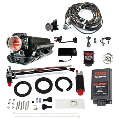 FiTech Ultra Ram EFI 800 HP In-Tank Pump/Regulator/Go-Spark Fuel Injection Master Kits 96332 Chevy Big Block Rectangle Port System With Kit