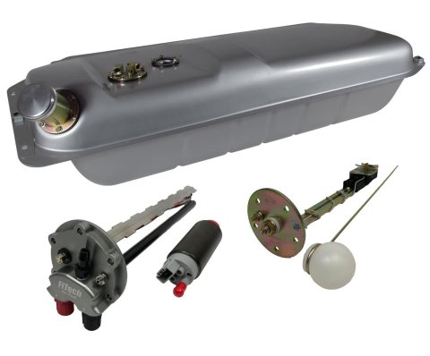 FiTech Go EFI Fuel Tank Kits 58002 Tank, 16 Gallon, Steel, Silver Powdercoated, Ford, Kit
