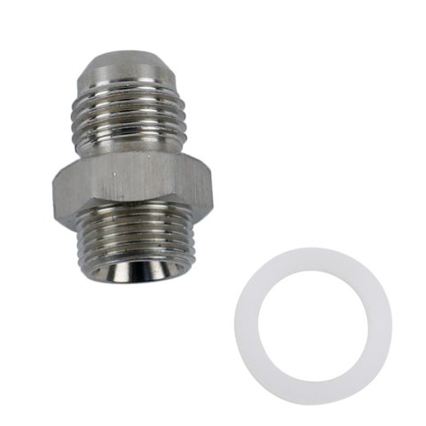 FiTech Throttle Body Fittings 60024 Fuel Line Adapter Fittings, Inlet Fitting, -6AN Male, 9/16-24 in. Male Threads, Straight, Fits Bodies, Aluminum, Each