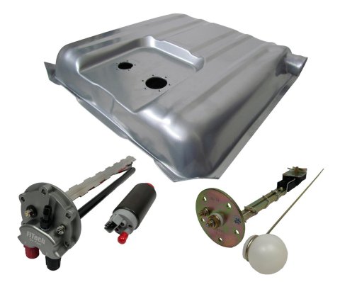 FiTech Go EFI Fuel Tank Kits 58005 Tank, 15.5 Gallon, Steel, Silver Powdercoated, Chevrolet, Kit