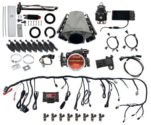 FiTech Ultimate LS EFI 500 HP Fuel Injection Systems 78611 Injection, LS, Master Kit 70011 w/ 50015 In-Tank Module, 54001 regulator, w/ coil pack set