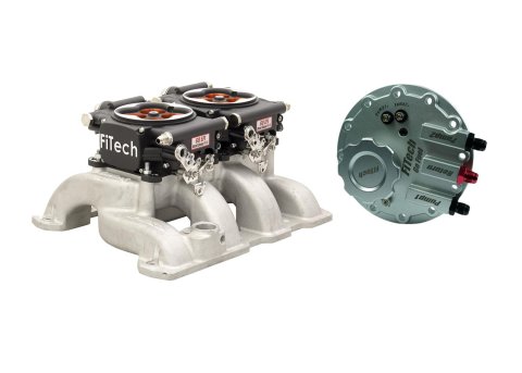 FiTech Fuel Injection Systems 36464 Systems, Go EFI 2x4 1200 HP Matte Black EFI System With Go Dual Pump In-tank Module Master Kit