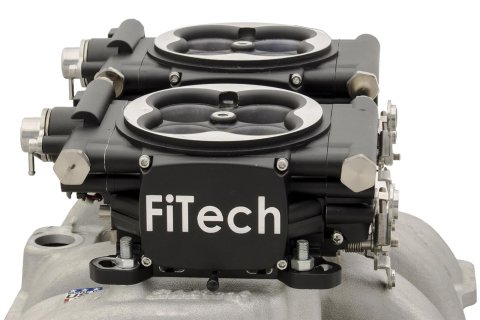 FiTech Go EFI 2x4 625 HP Fuel Injection Systems 30062 System, Dual-Quad Self-Tuning, Throttle Body, Satin Black, Injectors, ECM, Kit thumbnail 1