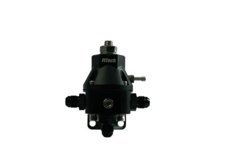 FiTech Go Fuel Pressure Regulators 54000 Regulators, Tight Fit Regulator, Aluminum, Black, -6 AN, Each