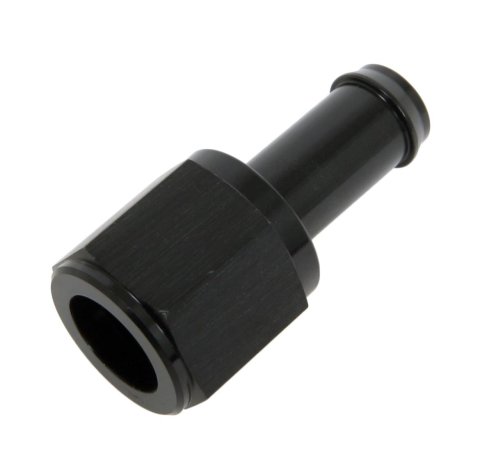 FiTech Go Fuel Adapter Fittings 55010 Fitting and Adapter, Fitting, Straight, Aluminum, Black, -6 AN Female AN, 3/8 in. Hose Barb, Each