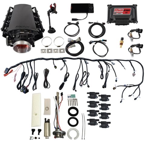 FiTech Ultimate LS 500 HP EFI Short Cathedral Intake Fuel Injection Master Kits 78701 System With Kit thumbnail 1