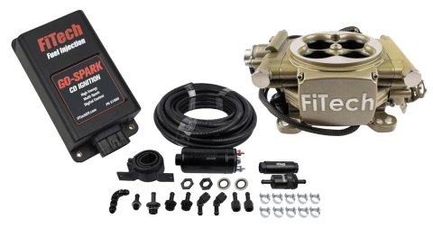 FiTech Easy Street 600 HP EFI System/Go-Spark Fuel Injection Master Kits 93105 System, Self-Tuning, CDI Box, Throttle Body, Gold, Injectors, ECM, Kit