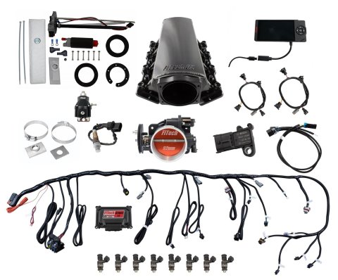 FiTech Ultimate LS EFI 500 HP Fuel Injection Systems with Go In-Tank Module 76206 System, HP, Multiport, Tall Intake for Truck Accessories Cathedral Port, Fuel, Kit