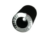 FiTech Cone Style Air Filters 41001 Filter Elements, 4.00 in. Flange, 9.00 in. Length, Dry, Chrome End Cap, LS 92mm Throttle Body, Black, Synthetic, Each thumbnail 2