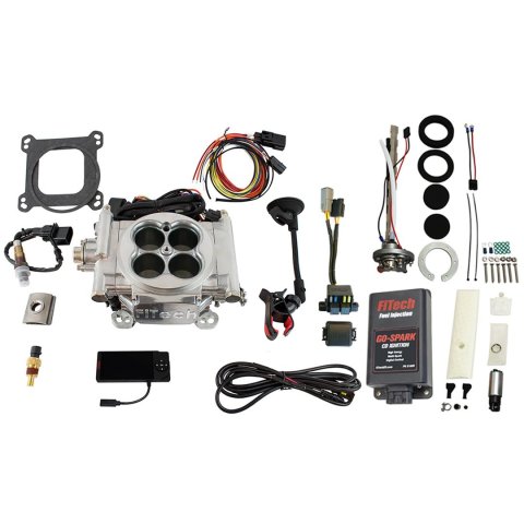 FiTech Go EFI 4 600 HP System/Go Spark Fuel Injection Master Kits 96501 Bright Aluminum System With Kit