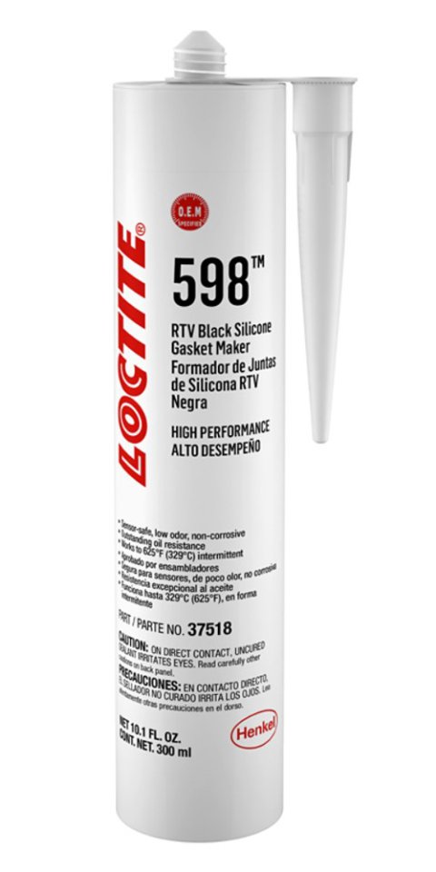 Loctite RTV 598 Black Silicone Gasket Maker Caulk Gun Cartridges 495074 Cartridge, Maker, -75 To 625 degrees F Temperature Range, Black, Sensor Safe, 300 ml, Each thumbnail 2