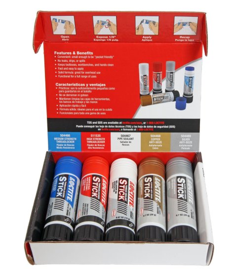 Loctite Thread Treatment Sticks 576507 Sticks, Sealers, Lockers, Assortment, Set of 5 thumbnail 1