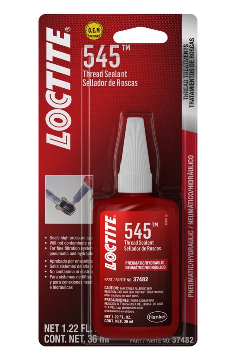 Loctite 545 Thread Sealant 492145 Adhesives and Sealants, Sealant, Squeeze Bottle, 36 ml, Each thumbnail 2