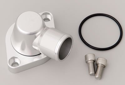 CSR Thermostat Housings 912C Water Neck, Billet Aluminum, Clear Anodized, Swivel, 90 Degree, Chevy, Big/Small Block, Each thumbnail 2