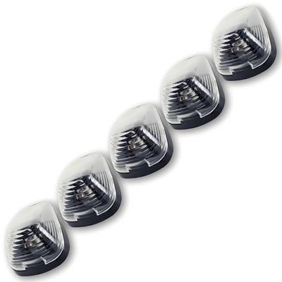 Pacer Performance Hi-Five Cab Lights 20-236C Roof Lights, Ford, F-Series Super Duty, Clear Lens, Amber LED Bulbs, Set of 5 thumbnail 2