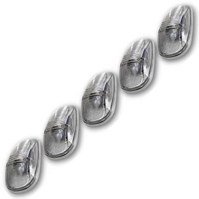 Pacer Performance Hi-Five Cab Lights 20-245C Roof Lights, Dodge, Clear Lens, Amber Bulbs, Set of 5 thumbnail 1