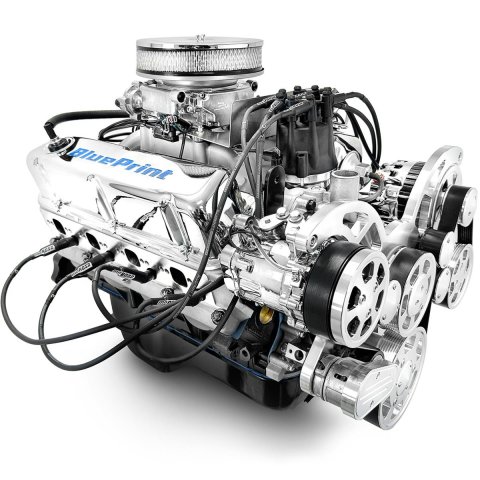 BluePrint Engines Ford 347 C.I.D. 415 HP Dressed Stroker Long Block Crate BP3479RCTFK New BPE standard bore 342, FUEL SYSTEM, PULLEY KIT, REAR SUMP, / FT LBS thumbnail 1