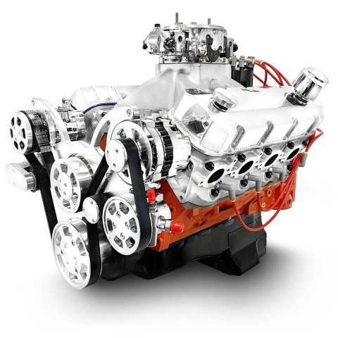 BluePrint Engines Pro Series Chevy 598 C.I.D. 724 HP Fully Dressed Long Block Crate PS5980CTCK Engine 598ci BBC dressed version W/ Polished Pulley Kit thumbnail 1