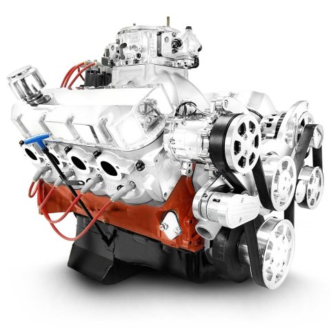 BluePrint Engines Pro Series Chevy 598 C.I.D. 724 HP Fully Dressed Long Block Crate PS5980CTCK Engine 598ci BBC dressed version W/ Polished Pulley Kit thumbnail 2