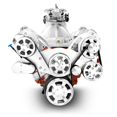 BluePrint Engines Pro Series Chevy 598 C.I.D. 724 HP Fully Dressed Long Block Crate PS5980CTCK Engine 598ci BBC dressed version W/ Polished Pulley Kit thumbnail 3