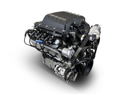 BluePrint Pro Series Chevy LS 427 C.I.D. 800 HP EFI Supercharged Deluxe Long Block Crate Engines PSLS4279SCTK c.i. GM style proseries dressed engine with Supercharger and Polished Pulley Kit -. incl. 30 month / 50,000 thumbnail 2
