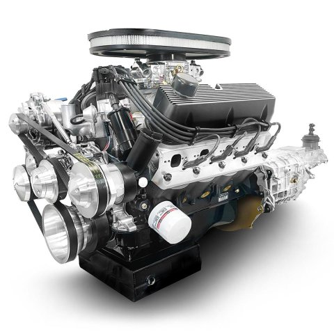 BluePrint Builder Series 427W/541HP Cobra Edition Carbureted Crate Engine and TKX Trans Combos BF427KTKXC 427 c.i. Series, Carbureted, Manual Transmission w/Polished Pulley Kit. Incl. 30 months/50,000 warranty & Dyno
