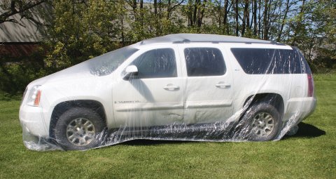 Woodward Fab Plastic Vehicle Covers WFCCC SMALL Car Cover, Plastic, Clear, Small, 17 ft. to 19 ft., Each 3mil Thick plastic, Dust & Dirt Protection, Lightweight thumbnail 3