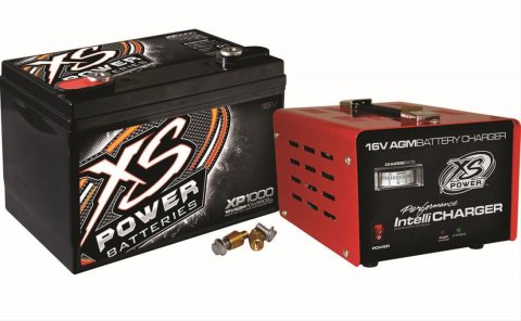 XS Power XP1000 16 V Battery and Charger Combos XP1000CK2 Battery, Starting, AGM Type, V, Top Terminals, Charger, V, 20 amps Rating, Kit thumbnail 1